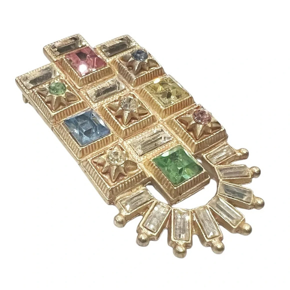 Vintage Marcy Feld Brooch – Mid-Century Modern with Art Deco Influences - Picture 2 of 4